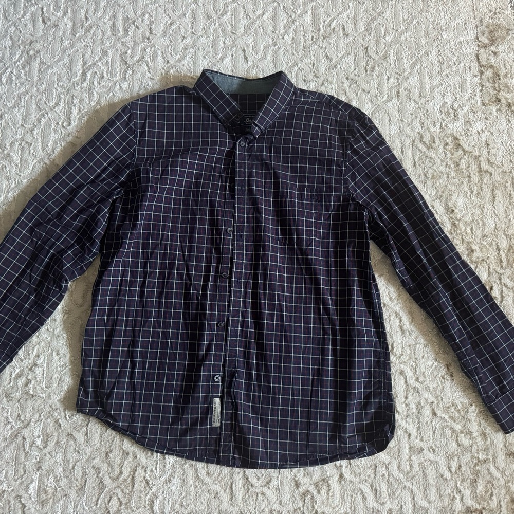G.H. Bass & Co. Blue /Red  and White Checkered Shirt